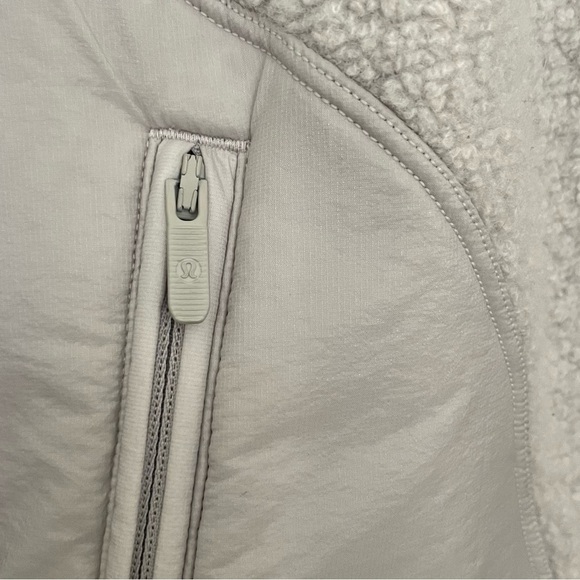 LULULEMON Go Cozy Wool Blend Fleece Jacket Snap Up Heathered Sherpa size 8 - Picture 6 of 11